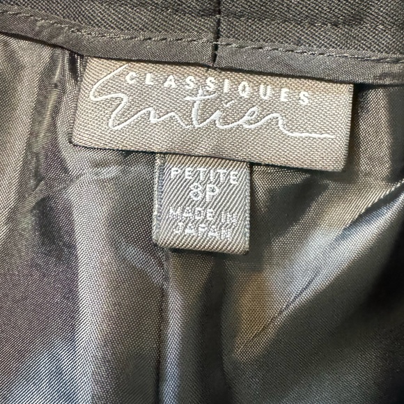 CLASSIQUES ENTIER Black Slacks Size 8P pleated fully lined pure new wool 80’s - Picture 7 of 11